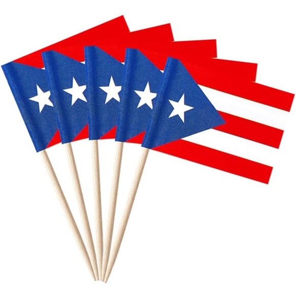 Mini Puerto Rican Flag Toothpicks - Picture 2 of 3